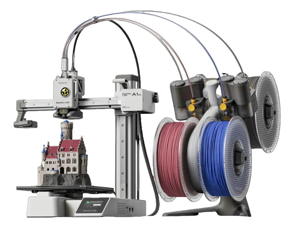 Bambu Lab A1 Combo – Impresora 3D Multicolor con AMS Lite, Calibración Automática, Compensación de Flujo, Silenciosa